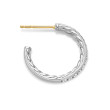 Pavé Hoop Earrings in Sterling Silver with Diamonds, 19mm