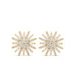 Starburst Stud Earrings in 18K Yellow Gold with Diamonds, 19mm