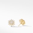 Starburst Stud Earrings in 18K Yellow Gold with Diamonds, 11.7mm