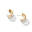 Stax Chain Link Huggie Hoop Earrings in 18K Yellow Gold with Pave Diamonds