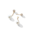 Solari Chain Drop Earrings in 18K Yellow Gold with Pearls and Pave Diamonds