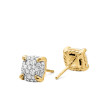 Chatelaine® Stud Earrings in 18K Yellow Gold with Full Pave Diamonds