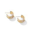 DY Origami Huggie Hoop Earrings in 18K Yellow Gold with Pave Diamonds