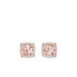 Petite Chatelaine® Pave Bezel Stud Earrings in 18K Rose Gold with Morganite and Diamonds