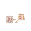 Petite Chatelaine® Pave Bezel Stud Earrings in 18K Rose Gold with Morganite and Diamonds