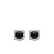 Petite Chatelaine® Pave Bezel Stud Earrings in Sterling Silver with Black Onyx and Diamonds