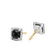 Petite Chatelaine® Pave Bezel Stud Earrings in Sterling Silver with Black Onyx and Diamonds