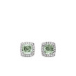 Petite Chatelaine® Pave Bezel Stud Earrings in Sterling Silver with Prasiolite and Diamonds