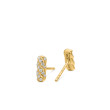 Cable Collectibles® Bar Stud Earrings in 18K Yellow Gold with Diamonds, 9mm