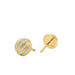 Mini Cable Stud Earrings in 18K Yellow Gold with Diamonds
