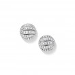 Sculpted Cable Stud Earrings in Sterling Silver with Diamonds, 8mm