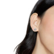 Sculpted Cable Stud Earrings in Sterling Silver with Diamonds, 8mm