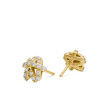 Pavé Crossover Stud Earrings in 18K Yellow Gold with Diamonds, 9mm
