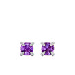 Petite Chatelaine® Stud Earrings in Sterling Silver with Amethyst and Pave Diamonds