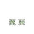 Petite Chatelaine® Stud Earrings in Sterling Silver with Prasiolite and Pave Diamonds