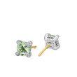 Petite Chatelaine® Stud Earrings in Sterling Silver with Prasiolite and Pave Diamonds
