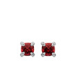 Petite Chatelaine® Stud Earrings in Sterling Silver with Rhodolite Garnet and Pave Diamonds