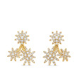 Starburst Cluster Drop Earrings in 18K Yellow Gold with Full Pave Diamonds