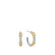Petite Helena Wrap Hoop Earrings in Sterling Silver with 18K Yellow Gold and Pave Diamonds