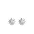 Petite Starburst Stud Earrings in Sterling Silver with Pave Diamonds