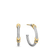 Petite Helena Wrap Hoop Earrings in Sterling Silver with 18K Yellow Gold and Pave Diamonds