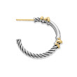 Petite Helena Wrap Hoop Earrings in Sterling Silver with 18K Yellow Gold and Pave Diamonds