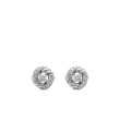 Petite Infinity Stud Earrings in Sterling Silver with Diamonds