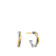 Petite Infinity Huggie Hoop Earrings in Sterling Silver with 14K Yellow Gold, 3mm