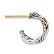 Petite Infinity Huggie Hoop Earrings in Sterling Silver with 14K Yellow Gold, 3mm