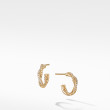 Petite Infinity Huggie Hoop Earrings in 18K Yellow Gold with Diamonds, 3mm