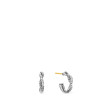 Petite Infinity Huggie Hoop Earrings in Sterling Silver with Pave Diamonds