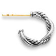 Petite Infinity Huggie Hoop Earrings in Sterling Silver with Pave Diamonds