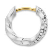 Cable Edge™ Huggie Hoop Earrings in Recycled Sterling Silver with Pave Diamonds