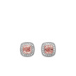 Petite Albion® Stud Earrings in Sterling Silver with Morganite and Pave Diamonds