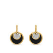 DY Elements® Convertible Drop Earrings in 18K Yellow Gold with Pave Diamonds and Black Onyx Reversible to Mother of Pearl