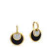 DY Elements® Convertible Drop Earrings in 18K Yellow Gold with Pave Diamonds and Black Onyx Reversible to Mother of Pearl