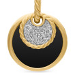 DY Elements® Convertible Drop Earrings in 18K Yellow Gold with Pave Diamonds and Black Onyx Reversible to Mother of Pearl