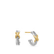 Petite X Hoop Earrings in Sterling Silver with 18K Yellow Gold