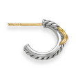 Petite X Hoop Earrings in Sterling Silver with 18K Yellow Gold