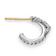 Petite X Hoop Earrings in Sterling Silver with Pave Diamonds