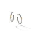 Petite X Hoop Earrings in Sterling Silver with 18K Yellow Gold