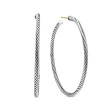 Sculpted Cable Hoop Earrings in Sterling Silver