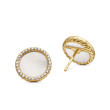 DY Elements® Stud Earrings in 18K Yellow Gold with Mother of Pearl and Pave Diamonds
