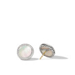 DY Elements® Stud Earrings in Sterling Silver with Mother of Pearl and Pave Diamonds