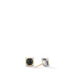 Petite Chatelaine® Stud Earrings in Sterling Silver with Black Onyx, 18K Yellow and Pave Diamonds