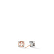 Petite Chatelaine® Stud Earrings in Sterling Silver with Morganite, 18K Rose and Pave Diamonds