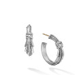 Angelika™ Hoop Earrings in Sterling Silver with Pave Diamonds