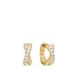 Pave Crossover Hoop Earrings in 18K Yellow Gold with Diamonds