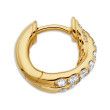 Pave Crossover Hoop Earrings in 18K Yellow Gold with Diamonds