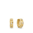 Modern Renaissance Huggie Hoop Earrings in 18K Yellow Gold with Diamonds